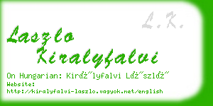 laszlo kiralyfalvi business card
